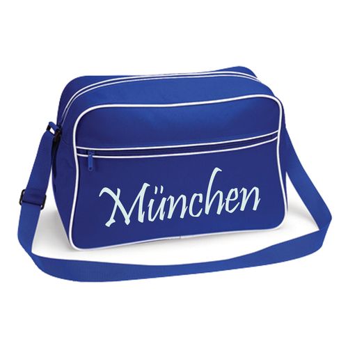 4068859067892 - multifanshop Retrotasche - München blau - Schriftzug - Druck weiß - Tasche 4068859067892 - multifanshop Retrotasche - München blau - Schriftzug - Druck weiß - Tasche