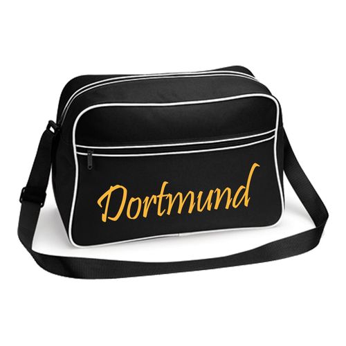 4068859490904 - multifanshop® Retrotasche - Dortmund - Schriftzug - Druck gelb - Tasche