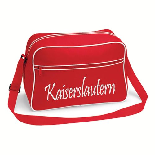 4068859159542 - multifanshop Retrotasche - Kaiserslautern - Schriftzug - Druck weiß - Tasche