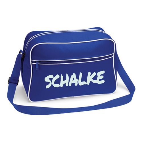 4068859398101 - multifanshop Retrotasche - Schalke - Textmarker - Druck weiß - Tasche