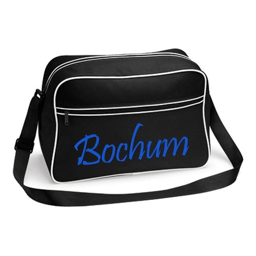 4068859501341 - multifanshop Retrotasche - Bochum - Schriftzug - Druck blau - Tasche