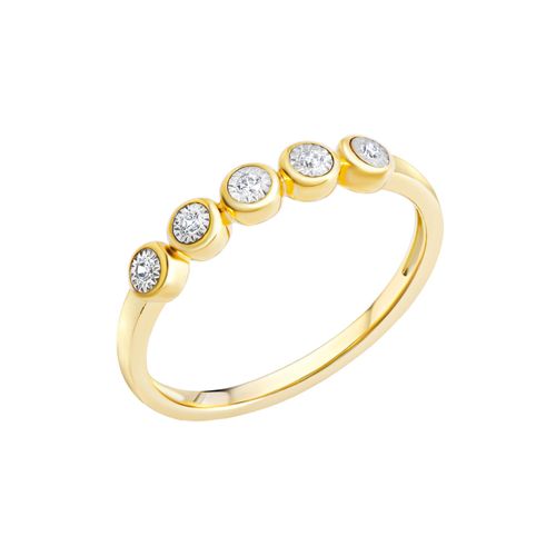 4006046366991 - Fingerring DIAMONDS BY ELLEN K Gold 585 zweifarbig mit 5x Brillant zus 005ct Fingerringe Gr 052 (166) 005 ct P1 = bei 10-facher Vergrößerung erkennbare Einschlüsse Gold bunt (mehrfarbig weiß) Damen