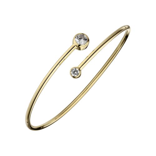 4061861129824 - Armreif JOBO Armbänder Gr Silber 925 (Sterlingsilber) goldfarben Damen Armreifen 925 Silber vergoldet mit 2 Zirkonia 4061861129824 - Armreif JOBO Armbänder Gr Silber 925 (Sterlingsilber) goldfarben Damen Armreifen 925 Silber vergoldet mit 2 Zirkonia