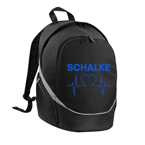 4068859006433 - multifanshop Rucksack - Schalke - Herzschlag - Druck blau - Tasche