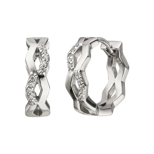 4061861131322 - Paar Creolen JOBO Ohrringe Gr Silber 925 (Sterlingsilber) silberfarben (silber 925) Damen Creolen 925 Silber mit 20 Zirkonia 4061861131322 - Paar Creolen JOBO Ohrringe Gr Silber 925 (Sterlingsilber) silberfarben (silber 925) Damen Creolen 925 Silber mit 20 Zirkonia