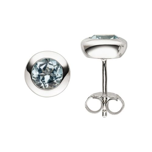 4061861193665 - Paar Ohrstecker JOBO rund Ohrringe Gr Silber 925 (Sterlingsilber) blau Damen 925 Silber mit Blautopas