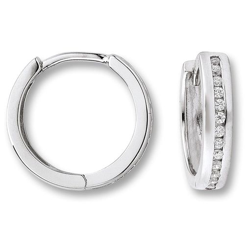 4069415446847 - Paar Creolen Zirkonia Ohrringe aus 925 Silber Gr Damen mit Zirkonia Silber 925 (Sterlingsilber) silberfarben (silber) Damen Silber Schmuck