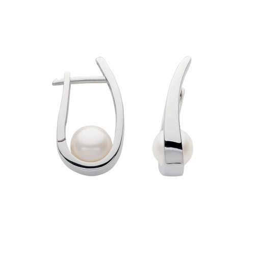 4065633243442 - Paar Creolen ADELIA´S Damen Silberschmuck Ohrringe Gr Damen Silber 925 (Sterlingsilber) silberfarben (silber) Damen mit Süßwasser Zuchtperle Silberschmuck für