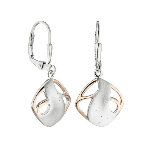 4061861172646 - Paar Ohrhänger JOBO Ohrringe in Bicolor-Optik Ohrringe Gr Silber 925 (Sterlingsilber) silberfarben (silber 925) Damen Ohrhänger 925 Silber teil-vergoldet