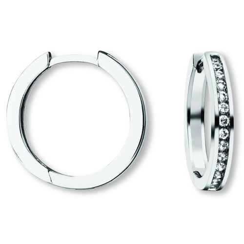 4067551949161 - Paar Creolen Zirkonia Ohrringe aus 925 Silber Gr Damen mit Zirkonia Silber 925 (Sterlingsilber) silberfarben (silber) Damen Silber Schmuck