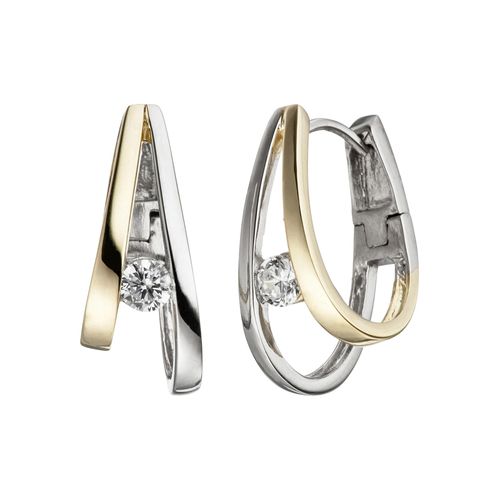 4061861067683 - Paar Creolen JOBO Ohrringe Gr Silber 925 (Sterlingsilber) silberfarben (silber 925) Damen 925 Silber bicolor vergoldet mit Zirkonia 4061861067683 - Paar Creolen JOBO Ohrringe Gr Silber 925 (Sterlingsilber) silberfarben (silber 925) Damen 925 Silber bicolor vergoldet mit Zirkonia