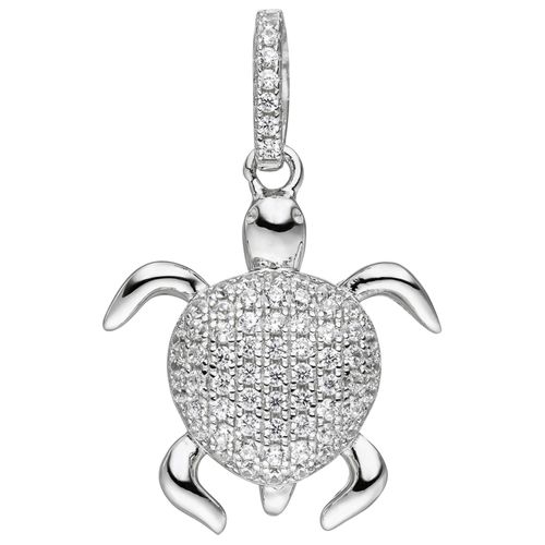 4061861093866 - Ketten-Anhänger JOBO Anhänger Schildkröte Schmuckanhänger Gr Silber 925 (Sterlingsilber) silberfarben (silber 925) Damen 925 Silber mit Zirkonia 4061861093866 - Ketten-Anhänger JOBO Anhänger Schildkröte Schmuckanhänger Gr Silber 925 (Sterlingsilber) silberfarben (silber 925) Damen 925 Silber mit Zirkonia