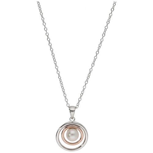 4007810744786 - Kette mit Anhänger SMART JEWEL Anhänger Süßwasser-Perle bicolor Silber 925 Halsketten Gr 47 cm Silber 925 (Sterlingsilber) rosegold (silber rosé vergoldet bicolor) Damen