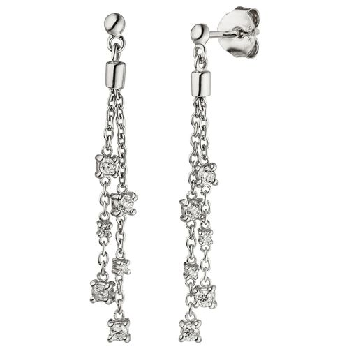 4061861131445 - Paar Ohrhänger JOBO Ohrringe Gr Silber 925 (Sterlingsilber) silberfarben (silber 925) Damen 925 Silber mit 12 Zirkonia 4061861131445 - Paar Ohrhänger JOBO Ohrringe Gr Silber 925 (Sterlingsilber) silberfarben (silber 925) Damen 925 Silber mit 12 Zirkonia