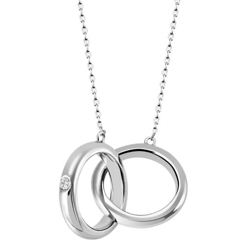 4063009838186 - Kette mit Anhänger FIRETTI Schmuck Geschenk Silber 925 Halsschmuck Halskette Ankerkette Solitär Halsketten Gr Silber 925 (Sterlingsilber) Länge 45 cm Breite 12 mm silberfarben (silberfarben kristallweiß) Damen mit Zirkonia (synth)