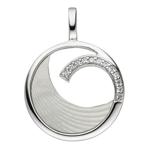 4061861116572 - Ketten-Anhänger JOBO Anhänger mit Perlmutt Einlage und 12 Zirkonia Schmuckanhänger Gr Silber 925 (Sterlingsilber) silberfarben (silber 925) Damen 925 Silber 4061861116572 - Ketten-Anhänger JOBO Anhänger mit Perlmutt Einlage und 12 Zirkonia Schmuckanhänger Gr Silber 925 (Sterlingsilber) silberfarben (silber 925) Damen 925 Silber