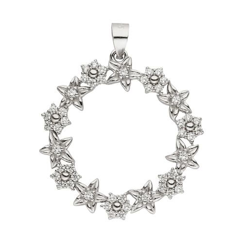 4061861193726 - Ketten-Anhänger JOBO Anhänger Kreis aus Blumen Schmuckanhänger Gr Silber 925 (Sterlingsilber) silberfarben (silber 925 weiß) Damen Anhänger 925 Silber mit 49 Zirkonia 4061861193726 - Ketten-Anhänger JOBO Anhänger Kreis aus Blumen Schmuckanhänger Gr Silber 925 (Sterlingsilber) silberfarben (silber 925 weiß) Damen Anhänger 925 Silber mit 49 Zirkonia