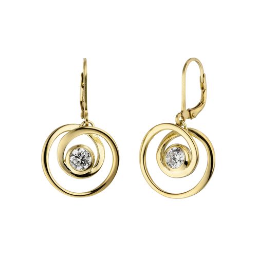 4061861131124 - Paar Ohrhänger JOBO Ohrringe Gr Silber 925 (Sterlingsilber) goldfarben Damen Ohrhänger 925 Silber vergoldet mit 2 Zirkonia 4061861131124 - Paar Ohrhänger JOBO Ohrringe Gr Silber 925 (Sterlingsilber) goldfarben Damen Ohrhänger 925 Silber vergoldet mit 2 Zirkonia