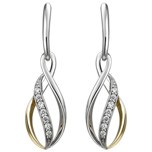 4061861148290 - Paar Ohrhänger JOBO Ohrringe Gr Silber 925 (Sterlingsilber) silberfarben (silber 925 weiß) Damen 925 Silber bicolor vergoldet mit 14 Zirkonia