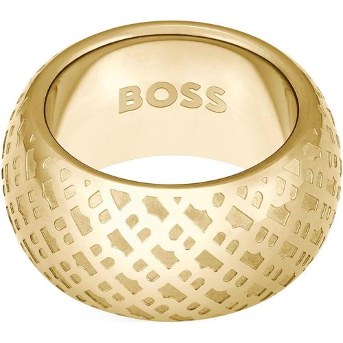 7613272588812 - Fingerring BOSS ASPEN 1580589SML Fingerringe Gr 58 Edelstahl 12 mm gelb (gelbgoldfarben) Damen Fingerringe