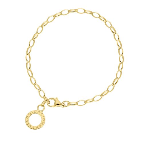 4007810240080 - Charm-Armband GIORGIO MARTELLO MILANO mit Schriftzug zum Einhängen von Charms Silber 925 Armbänder Gr 16 cm Silber 925 (Sterlingsilber) goldfarben (gold) Damen