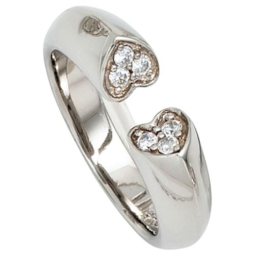 4061861069885 - Silberring JOBO Herzen Fingerringe Gr 52 Silber 925 (Sterlingsilber) silberfarben (silber 925) Damen Fingerringe 925 Silber mit Zirkonia 4061861069885 - Silberring JOBO Herzen Fingerringe Gr 52 Silber 925 (Sterlingsilber) silberfarben (silber 925) Damen Fingerringe 925 Silber mit Zirkonia