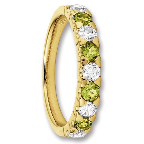 4067551164762 - Silberring Zirkonia & Peridot Ring aus 925 Silber Fingerringe Gr 52 mit Zirkonia Silber 925 (Sterlingsilber) silberfarben (silber) Damen Silber Schmuck