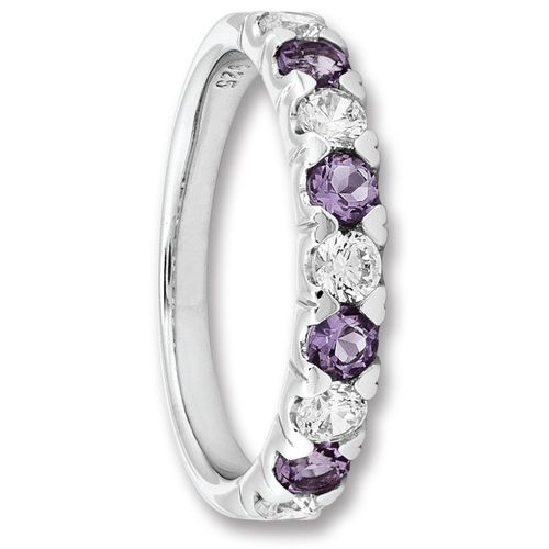 4067551164816 - Silberring Zirkonia & Amethyst Ring aus 925 Silber Fingerringe Gr 52 mit Zirkonia Silber 925 (Sterlingsilber) silberfarben (silber) Damen Silber Schmuck