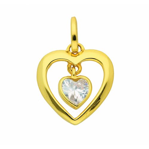 4065633207628 - Ketten-Anhänger ADELIA´S Damen Goldschmuck 333 Gold Anhänger Herz mit Zirkonia Schmuckanhänger Gr Gelbgold 333 goldfarben (gold) Damen 333 Gold mit Zirkonia Goldschmuck für