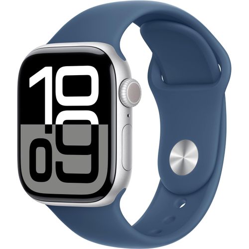 0195949563874 - Smartwatch APPLE Watch Series 10 Aluminium Smartwatches Gr 42 mm Cellular M L Sport Band silberfarben (silber) Bestseller