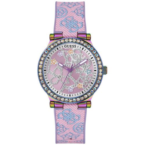 0091661540868 - Quarzuhr GUESS LOTUS Armbanduhren rosa (rosa hellblau) Damen Quarzuhren Armbanduhr Damenuhr