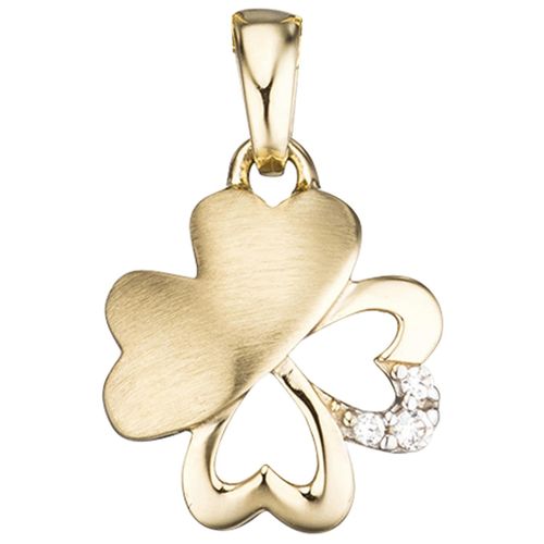 4061861028158 - Ketten-Anhänger JOBO Anhänger Kleeblatt Schmuckanhänger Gr Gelbgold 333 goldfarben (gelbgold 333) Damen Anhänger 333 Gold mit Zirkonia 4061861028158 - Ketten-Anhänger JOBO Anhänger Kleeblatt Schmuckanhänger Gr Gelbgold 333 goldfarben (gelbgold 333) Damen Anhänger 333 Gold mit Zirkonia