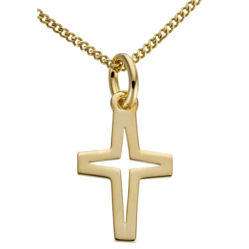 4041633003101 - Kreuz-Anhänger FIRETTI Schmuck Geschenk Gold 333 Halsschmuck Anhänger für Halskette Kreuz Schmuckanhänger Gr Gelbgold 333 025 g gelb (gelbgoldfarben) Damen Anhänger