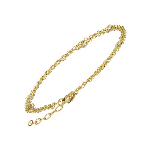 4061861099288 - Armband JOBO Armbänder Gr Silber 925 (Sterlingsilber) goldfarben Damen Armbänder 2-reihig 925 Silber vergoldet mit Zirkonia 21 cm 4061861099288 - Armband JOBO Armbänder Gr Silber 925 (Sterlingsilber) goldfarben Damen Armbänder 2-reihig 925 Silber vergoldet mit Zirkonia 21 cm