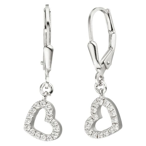 4061861069960 - Paar Ohrhänger JOBO Ohrringe Gr Silber 925 (Sterlingsilber) silberfarben (silber 925) Damen Ohrhänger Herz 925 Silber mit Zirkonia 4061861069960 - Paar Ohrhänger JOBO Ohrringe Gr Silber 925 (Sterlingsilber) silberfarben (silber 925) Damen Ohrhänger Herz 925 Silber mit Zirkonia