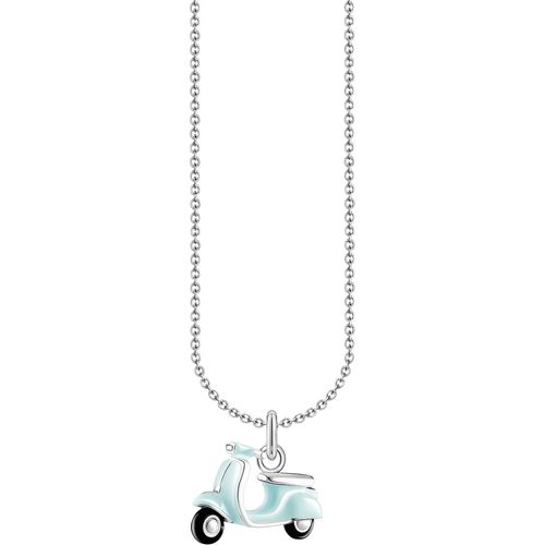 4051245581959 - Kette mit Anhänger THOMAS SABO Motorroller-Anhänger KE2217-041-7-L45V Halsketten Gr 45 Silber 925 (Sterlingsilber) grün (silberfarben mint schwarz) Damen Ketten mit Anhänger