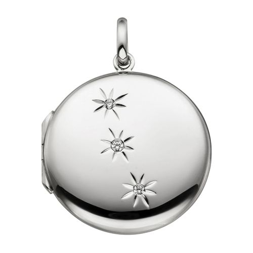 4061861130202 - Medallion-Anhänger JOBO Anhänger Medaillon rund Schmuckanhänger Gr Silber 925 (Sterlingsilber) silberfarben (silber 925) Damen Anhänger 925 Silber mit 3 Zirkonia 4061861130202 - Medallion-Anhänger JOBO Anhänger Medaillon rund Schmuckanhänger Gr Silber 925 (Sterlingsilber) silberfarben (silber 925) Damen Anhänger 925 Silber mit 3 Zirkonia