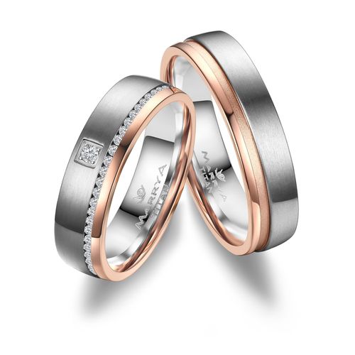 4069415250246 - Partnerring MARRYA MARRYA Titan Ringe Trauringe Eheringe Partnerringe Fingerringe Gr 48 Titan rosegold (herren ring silber rosé) Damen