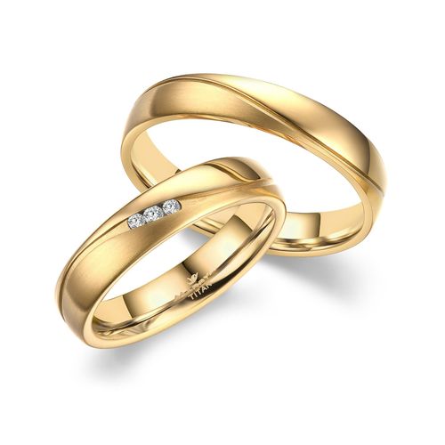 4069415249202 - Partnerring MARRYA MARRYA Titan Ringe Trauringe Eheringe Partnerringe Fingerringe Gr 48 Titan goldfarben (herren ring gold) Damen