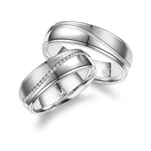 4069415258716 - Partnerring MARRYA MARRYA Edelstahl Ringe Trauringe Eheringe Partnerringe Fingerringe Gr 48 Edelstahl silberfarben (damen ring silber) Damen