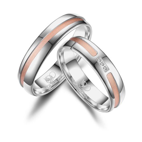 4069415269224 - Partnerring MARRYA MARRYA Silber Ringe Trauringe Eheringe Partnerringe Fingerringe Gr 48 Silber 925 (Sterlingsilber) rosegold (herren ring silber rosé) Damen