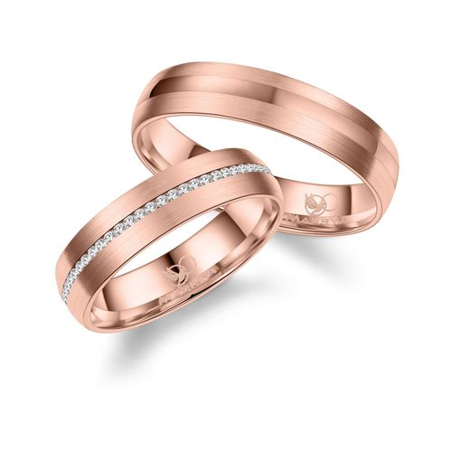 4069415259232 - Partnerring MARRYA MARRYA Edelstahl Ringe Trauringe Eheringe Partnerringe Fingerringe Gr 48 Edelstahl rosegold (damen ring rosé) Damen