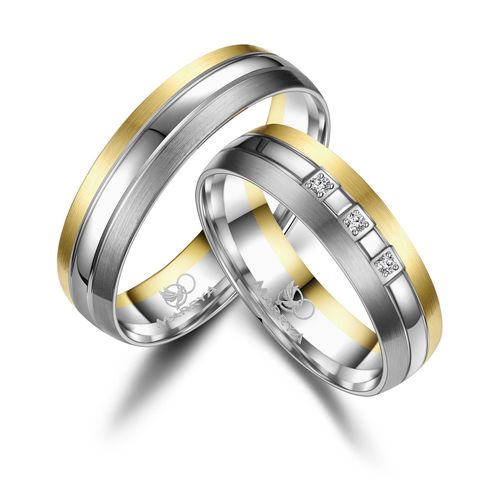 4069415242852 - Partnerring MARRYA MARRYA Titan Ringe Trauringe Eheringe Partnerringe Fingerringe Gr 48 Titan goldfarben (damen ring gold silber) Damen