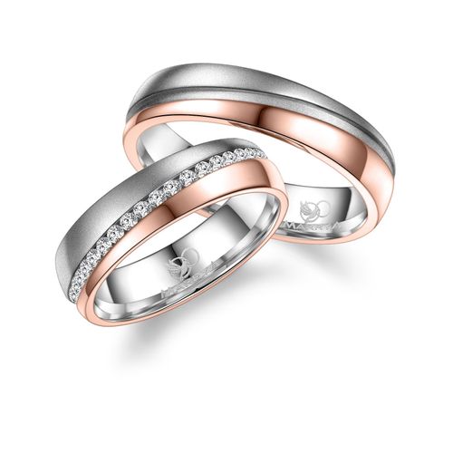 4069415260641 - Partnerring MARRYA MARRYA Edelstahl Ringe Trauringe Eheringe Partnerringe Fingerringe Gr 48 Edelstahl rosegold (herren ring silber rosé) Damen