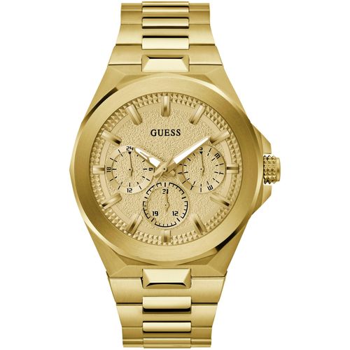 0091661544552 - Multifunktionsuhr GUESS DASHBOARD Armbanduhren goldfarben (gelbgoldfarben) Herren Quarzuhr Armbanduhr Herrenuhr Datum 1224-Std-Anzeige