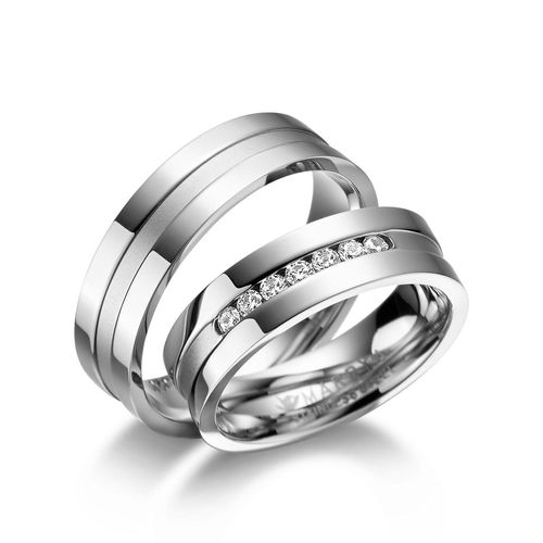 4069415254145 - Partnerring MARRYA MARRYA Edelstahl Ringe Trauringe Eheringe Partnerringe Fingerringe Gr 48 Edelstahl silberfarben (herren ring silber) Damen