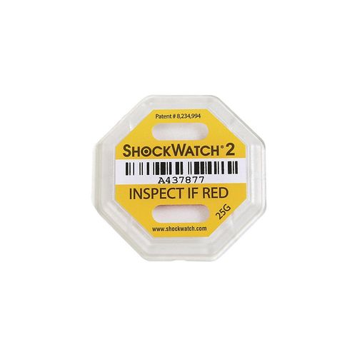 8057714368263 - Stoßindikatoren Shockwatch® 2 inkl Label VE 25 Stk 25 g 50 ms gelb ab 10 VE