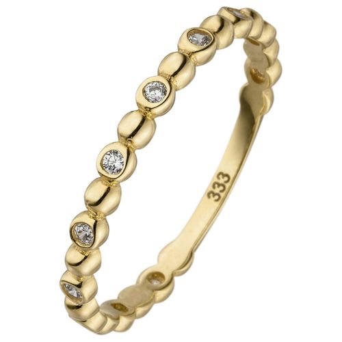 4061861138338 - Fingerring JOBO Kugelring Fingerringe Gr 50 Gelbgold 333 goldfarben (gelbgold 333 weiß) Damen Fingerringe 333 Gold mit 11 Zirkonia 4061861138338 - Fingerring JOBO Kugelring Fingerringe Gr 50 Gelbgold 333 goldfarben (gelbgold 333 weiß) Damen Fingerringe 333 Gold mit 11 Zirkonia