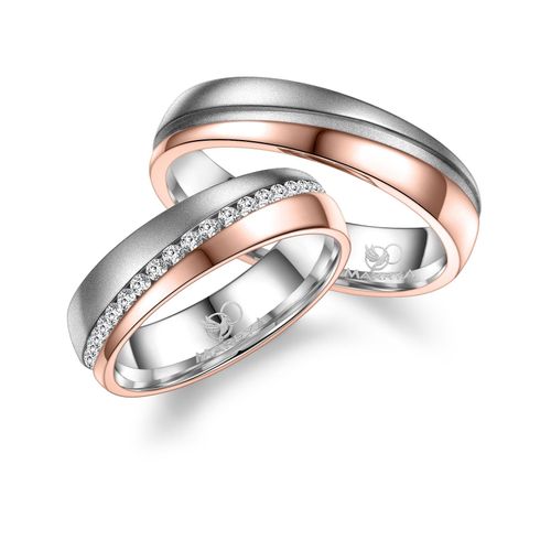 4069415328938 - Verlobungsring MARRYA MARRYA Edelstahl Ringe Trauringe Eheringe Partnerringe Fingerringe Gr 48 Edelstahl rosegold (herren ring silber rosé) Damen