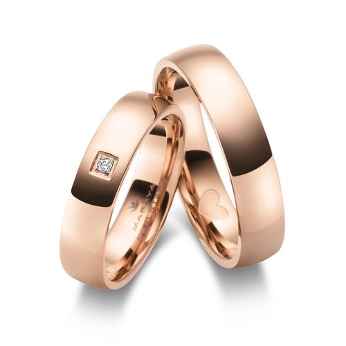 4069415328419 - Verlobungsring MARRYA MARRYA Edelstahl Ringe Trauringe Eheringe Partnerringe Fingerringe Gr 48 Edelstahl rosegold (herren ring rosé) Damen